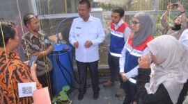 Wako Pariaman Genius Umar meninjau pelatihan smart farming di Desa Kampung Apar. (Diskominfo Pariaman)