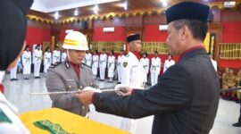 Acara pengukuhan Paskibra Kota Pariaman, Selasa (15/8/2023). (Diskominfo Pariaman)