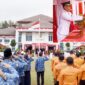 Upacara pengibaran bendera merah putih memperingati HUT ke-78 RI di halaman Balaikota Pariaman, Kamis (17/8/2023). (MC Pariaman)