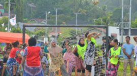 Turnamen mini soccer di lapangan Perumahan Villa Mega, Kelurahan Mata Air, Kecamatan Padang Selatan. (Prokopim Padang)