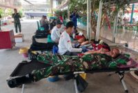 Kodim 0305/Pasaman menggelar bakti sosial donor darah, Minggu (24/9/2023). (Diskominfo Pasbar)