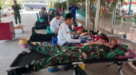 Kodim 0305/Pasaman menggelar bakti sosial donor darah, Minggu (24/9/2023). (Diskominfo Pasbar)