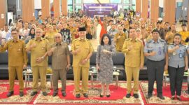 Gubernur Mahyeldi menghadiri agenda  MIC atau Klinik Kekayaan Intelektual Bergerak di Bagindo Aziz Chan Youth Center, Selasa (19/9/2023). (adpsb)