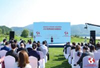 Penyerahan penghargaan World Leisure Award (WLA) 2023 di Bibo Island, Jinhai Lake, Pinggu, Beijing. (KBRI Beijing)
