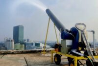 Kantor Pusat PLN menggunakan Mist Generator buatan BRIN untuk menekan polusi udara di Jakarta.