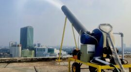 Kantor Pusat PLN menggunakan Mist Generator buatan BRIN untuk menekan polusi udara di Jakarta.