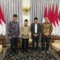 Gubernur Sumbar, Mahyeldi bersama Rektor UNP, Prof. Ganefri dan Direktur RSAM Bukittinggi, Drg. Busril saat menemui Wapres RI, KH. Ma’ruf Amin di Istana Wakil Presiden, Selasa (26/9/2023). (adpsb) 