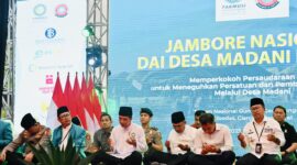 Presiden Jokowi pada Pembukaan Jambore Nasional Dai Desa Madani Parmusi, Selasa (26/9/2023) di TNGGP, Jabar. (BPMI Setpres)