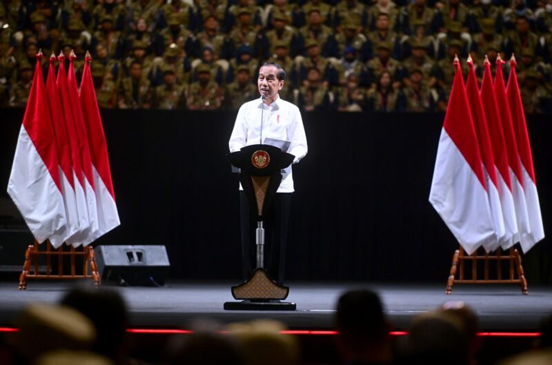 Rapat Konsolidasi Nasional 2023 dalam rangka kesiapan Pemilu 2024, di Istora Senayan, Jakarta, Sabtu  (30/12/2023). (Muchlis Jr/BPMI Setpres)