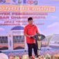 Bupati Dharmasraya, Sutan Riska Tuanku Kerajaaan memberikan sambutan saat groundbreaking Pasar Rakyat Modern, Jumat (2/2/2024). (Pemkab Dharmasraya)