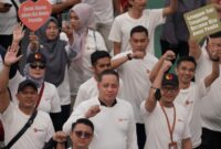 Kegiatan Bawaslu on Car Free Day di Jakarta, Minggu (4/2/2024). (Foto: Tumpal Simanjuntak)