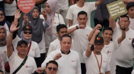 Kegiatan Bawaslu on Car Free Day di Jakarta, Minggu (4/2/2024). (Foto: Tumpal Simanjuntak)