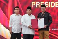 Penetapan Prabowo Subianto-Gibran Rakabuming Raka sebagai presiden dan wakil presiden terpilih lewat Pilpres 2024. (Foto: IG sufmi_dasco)