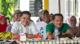 Wakil Wali Kota Padang Ekos Albar menghadiri Halalbihalal SMP 14 Padang, Minggu (28/4/2024).