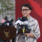 Menlu Retno LP Marsudi memberikan keterangan pers, Selasa (16/4/2024), di Kompleks Istana Kepresidenan Jakarta. (Foto: Humas Setkab/Oji)