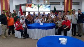 Sekda Kota Padang Andree Algamar dan jajaran usai peluncuran HKBN 2024 di Rumah Dinas Wali Kota Padang, Rabu (3/4/2024).