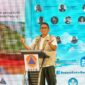 Wali Kota Padang Hendri Septa memaparkan strategi tentang upaya pengurangan resiko bencana di Kota Padang saat sarasehan HKBN 2024 di Gedung Youth Center, Jumat (26/4/2024). (Foto: Prokopim Padang)