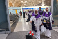 Jemaah Haji Indonesia tiba di Bandara AMAA Madinah. (Foto: Kemenag/Adha Anggraini)