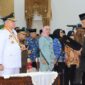 Gubernur Sumbar Mahyeldi melantik Andree Algamar menjadi Pj Wali Kota Padang, Jumat (17/4/2024).