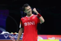 Jonatan mengalahkan Wang Tzu Wei untuk membawa Indonesia menang 3-0 atas Taiwan. (Foto: PBSI)
