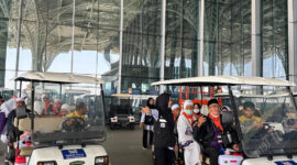 Kedatangan jemaah haji di Bandara Madinah. (Foto Kemenag/Adha Anggraini)