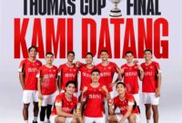Indonesia akan menghadapi China di final Thomas Cup 2024, Minggu (5/5/2024). (Foto: IG Kemepora)