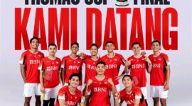Indonesia akan menghadapi China di final Thomas Cup 2024, Minggu (5/5/2024). (Foto: IG Kemepora)