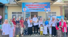 Kegiatan intervensi serentak di Posyandu Flamboyan VI, Kelurahan Kampung Baru Nan XX, Rabu (5/6/2024).