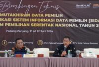 KPU Padang Panjang menggelar Bimtek Pemutakhiran Data Pemilih dan Penggunaan Aplikasi Sidalih serta e-Coklit di Mifan, Sabtu (22/6/2024). (Foto: Diskominfo Padang Panjang)