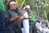 Prosesi maambiak tanah menandai dimulainya Pesona Budaya Tabuik Piaman 2024. (Foto: Diskominfo Kota Pariaman)