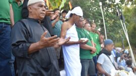 Prosesi maambiak tanah menandai dimulainya Pesona Budaya Tabuik Piaman 2024. (Foto: Diskominfo Kota Pariaman)