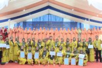 Kontingen PKK Kota Padang berhasil mendulang sejumlah prestasi di Jambore Kader PKK Berprestasi Tingkat Sumbar ke-21 Tahun 2024. (Foto: Prokopim Padang)