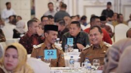 Wabup Solsel H. Yulian Efi menghadiri Rakor Kesiapan Penyelenggaraan Pilkada Serentak Tahun 2024 di Wilayah Sumatera. (Foto: Prokopim Pemkab Solsel)