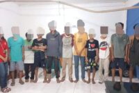 Para PMKS saat ditertibkan di Mako Satpol PP Padang. (Foto: Humas Satpol PP Padang)