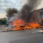 Sebuah warung makan di Jalan Raya Indarung, Kecamatan Lubeg terbakar pada Minggu (21/7/2024) sore. (Foto: Diskominfo Padang)