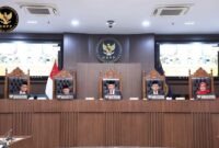 Sidang pembacaan putusan dugaan pelanggaran Kode Etik Penyelenggara Pemilu (KEPP), teradu Ketua KPU RI di ruang sidang DKPP, Jakarta, Rabu (3/7/2024). (Foto: IG dkpp_ri)