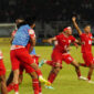 Pemain Timnas Indonesia U-19 meluapkan kegembiraan usai berhasil melaju ke final ASEAN U-19 Boys Championship 2024. (Foto: PSSI)