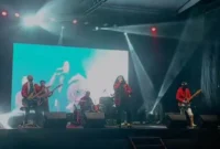Dplus Band tampil menghibur para pengujung Padang Youth Creative Festival,  Minggu (4/8/2024).