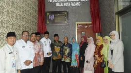 Peresmian Perpustakaan Masril Payan di lantai I Balai Kota Padang, Jumat (9/8/2024) pagi. (Foto: Prokopim Padang)