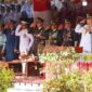 Pj Wali Kota Padang Andree Algamar memimpin upacara Peringatan HUT Kemerdekaan RI ke-79, di RTH Imam Bonjol Padang, Sabtu (17/8/2024).