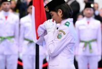 Calon anggota Paskibraka 2024 saat dikukuhkan menjadi Paskibraka oleh Presiden Jokowi. (Foto: BPIP RI)