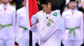 Calon anggota Paskibraka 2024 saat dikukuhkan menjadi Paskibraka oleh Presiden Jokowi. (Foto: BPIP RI)