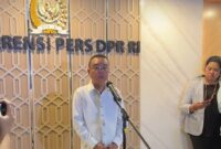 Wakil Ketua DPR Sufmi Dasco Ahmad memberikan keterangan pers. (Foto: IG dpr_ri)