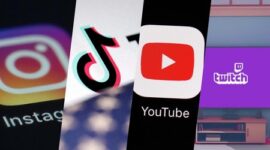 Foto kolase Instagram, TikTok, YouTube, dan Twitch. (CNBC Indonesia)