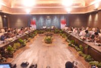 Presiden Jokowi dan Wakil Presiden Ma’ruf Amin memimpin Sidang Kabinet Paripurna di Istana Garuda, Ibu Kota Nusantara, Kalimantan Timur, Senin (12/8/2024). (Foto: Humas Setkab/Rahmat)