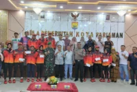 Pelepasan atlet Pariaman menuju PON Aceh-Sumut. (Foto: Diskominfo Pariaman)