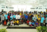 Bupati Tanah Datar Eka Putra membuka Turnamen Tenis Meja Pelajar Bupati Cup tahun 2024. (Foto: Prokopim Tanah Datar)