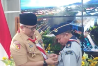 Pj Wali Kota Padang Andree Algamar menerima lawatan Pengakap Perak Tengah Malaysia. (Foto: Diskominfo Padang)