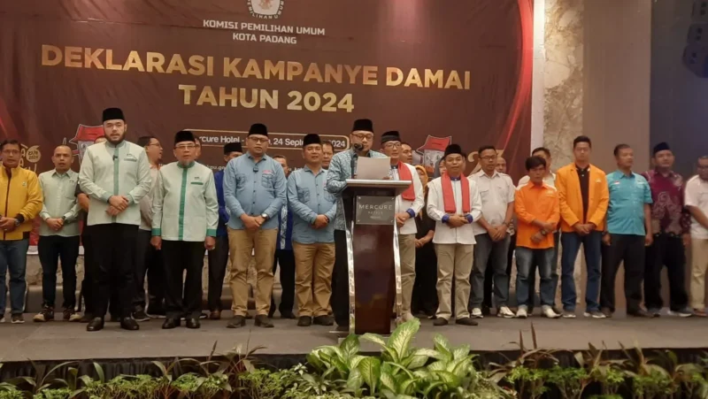 KPU Kota Padang menggelar Deklarasi Kampanye Damai Pilkada Tahun 2024. (Foto: Eko S/Javanusa)