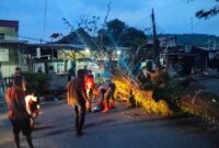 Tim TRC BPBD Padang mengevakuasi pohon tumbang di Kelurahan Kampung Pondok, Kecamatan Padang Barat. (Foto: BPBD Padang)